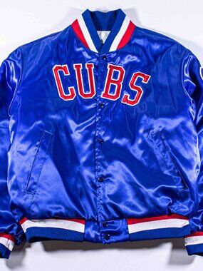 Vintage Chicago Cubs Swingster Satin Jacket XL Made in USA MLB Dugout Bomber